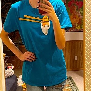 blue gudetama lazy egg graphic tee